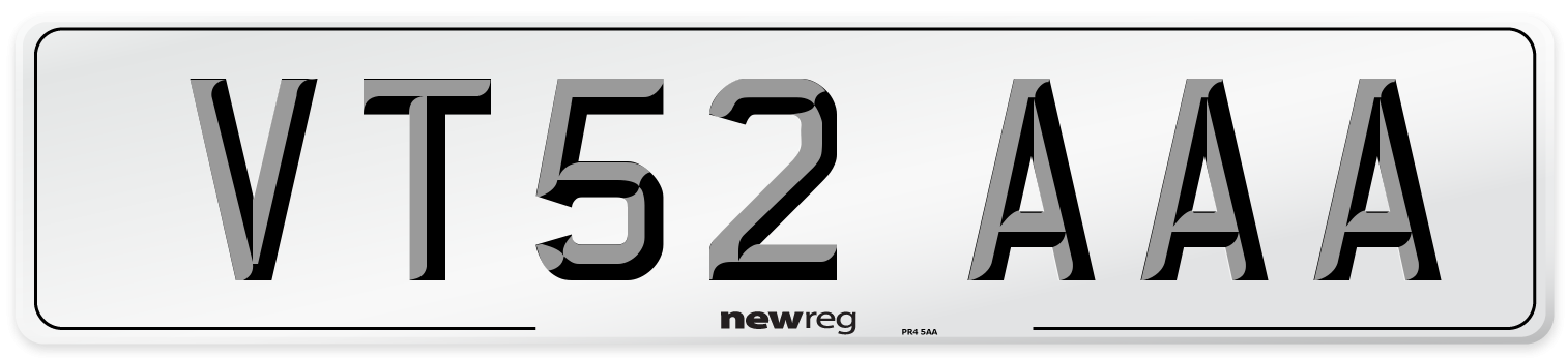 VT52 AAA Number Plate from New Reg